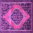 thumbnail image 1 of Ahgly Company Indoor Square Medallion Purple Traditional Area Rugs, 7' Square, 1 of 4