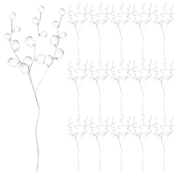 GAXIRE 60Pcs Crystal Bud Branch Flower Twig Picks for Versatile Wedding Floral Arrangements and Wreaths