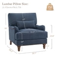 thumbnail image 6 of Carolayne Upholstered Accent Chair Comfy Armchair with Pillows for Living Room, Bedroom, Navy Blue, 6 of 7