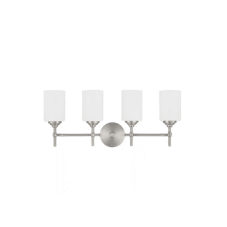 

Ayelen 4-Light Brushed Nickel Modern Bathroom Vanity Light with Opal White Glass
