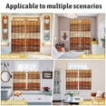 thumbnail image 5 of Farmhouse Burnt Orange Brown Kitchen Curtains Window Panels, Vintage Wooden Striped Insulated Window Treatment Curtain, Grommet Curtains for Bedroom/Living Room/Bathroom, 2 Piece 42"Wx54"L, 5 of 8
