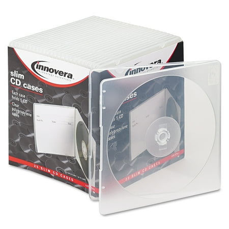 Innovera Slim CD Case, Clear, 25/Pack