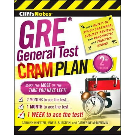 CliffsNotes GRE General Test Cram Plan 2nd Edition - (Best Gre Study Plan)