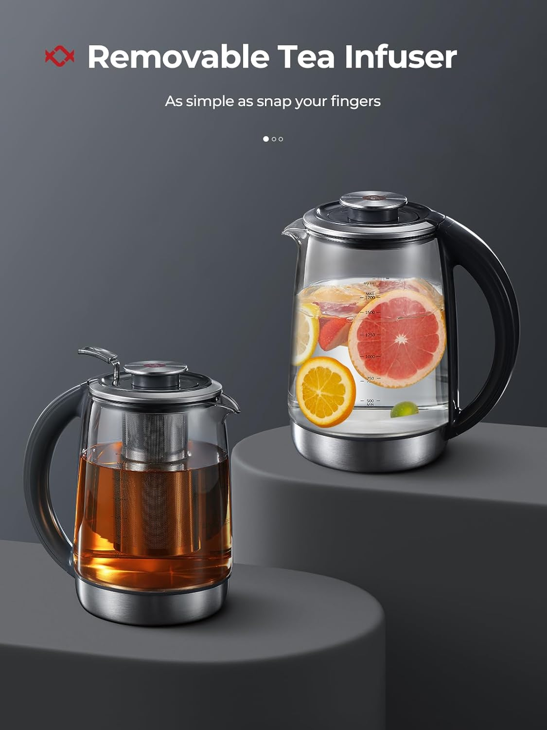 FOHERE Electric Tea Kettle with Temperature Control, 1.7L photo 6
