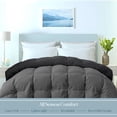 thumbnail image 2 of ROYALE LINENS Reversible Comforter - Full Size Duvet Insert - All Season Soft Quilted Comforters with 8 Corner Tabs - Down Alternative Bedding Comforter - Duvet Insert (Black/Charcoal, Full 82"x86"), 2 of 9