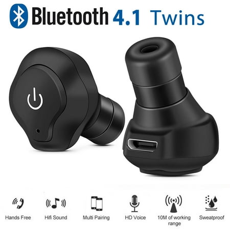 Mini Wireless Earbuds, 1-set Bluetooth Earphone Smallest Wireless Invisible Headset Headphone with Mic Hands-free Calling for iPhone Samsung and Android Smart (Best Bluetooth Sports Headphones For Iphone)