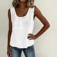 thumbnail image 6 of Elegant Embroidered Linen Tank Tops for Women Loose U Neck Sleeveless Summer Business Casual Shirts Dressy Blouses, 6 of 6