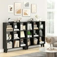 thumbnail image 2 of Costway 2PCS 9-Cube Bookcase with 6 Removable Shelves Raised Support Feet for Living Room Black, 2 of 9