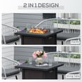 thumbnail image 3 of 32" Propane Gas Fire Pit Table, 50,000 BTU Square Patio Table with Fire Pit, Wind Guard, Lid, CSA Certified, Black, 3 of 7