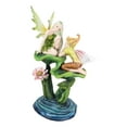 thumbnail image 5 of Green Pixie Tribal Fairy Sharing Thoughts with Buddy Elf by Lily Pond Figurine, 5 of 7