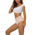thumbnail image 4 of INSPIRE CHIC Women's High Waist Underwear Tummy Control Comfortable Lace Trim Ribbed Panties, 4 of 4