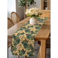 thumbnail image 4 of Burlap Table Runner 60 Inches Long, Abstract Green Gold Ginkgo Leaf Non-Slip Kitchen Table Runners for Dining Room Everyday Use Party Table Decorations Rustic Autumn Fall Leaves, 4 of 9