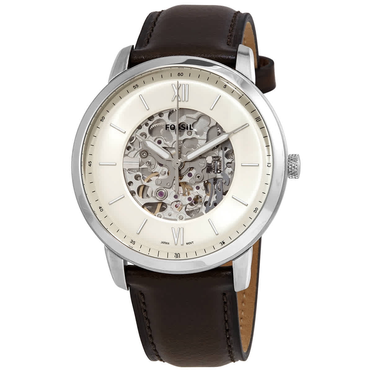 Fossil Neutra Automatic Cream Skeleton Dial Men's Watch ME3184 ...