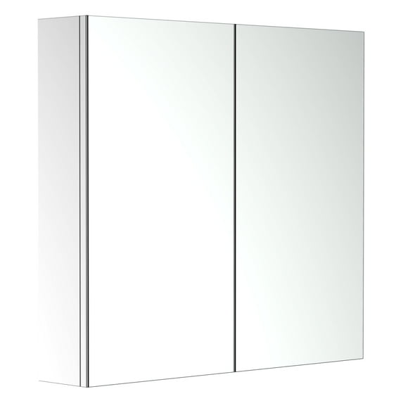 kleankin Medicine Cabinet, Bathroom Mirror Cabinet with Doors and Shelf