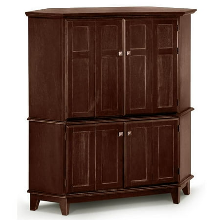 Two-Piece Corner Entertainment Armoire, Coffee