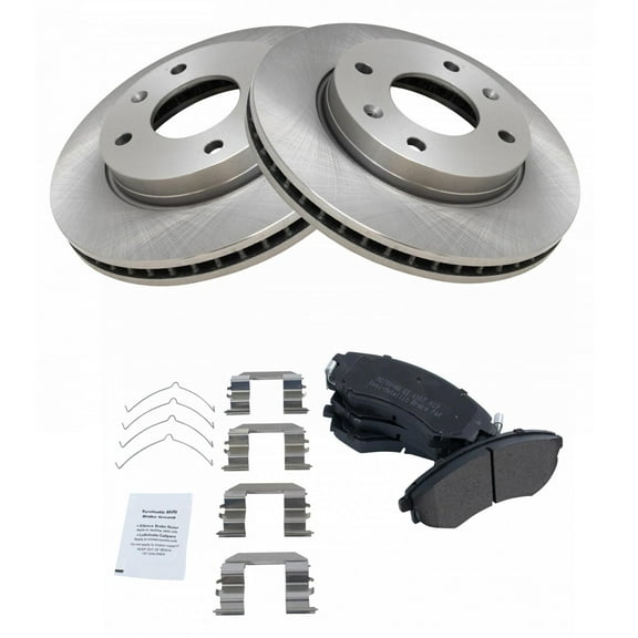 TRQ Front Brake Pad & Rotor Kit Brake Pads Brake Rotor Semi-Metallic Fits Select 2001 Kia Optima