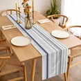 thumbnail image 3 of Gray Stripe Table Runner - 36 Inch Long, Kitchen Dining Table Runner Dresser Scarves, Modern Abstract Art Navy Blue Striped Rustic Farmhouse Decor for Coffee Tables Wedding Party Banquet, 3 of 8
