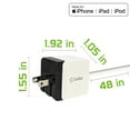 thumbnail image 5 of Cellet 10W 2A MFi Apple Certified Home Charger with Attached 4ft Lightning Cable, UL Listed Wall Adapter for iPhone, iPad, iPod, 5 of 8