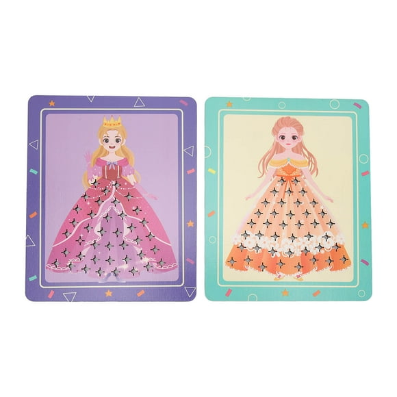 3D Drawing Book For Girls, Princess Dress Up Activity Book, DIY Poking Princess Dress Craft Kit, Kids Art Education Book, Poke Fun Children Hundred Change Dress Educational Toys