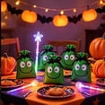 thumbnail image 6 of Zeiyignr Halloween Burlap Bags, Burlap Candy Bags Goodie Treat Bags with Drawstrings for Halloween Party Supplies 5X7In Green, 6 of 6