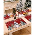 thumbnail image 3 of Christmas Placemats Set of 4, Red Poinsettia Snowman Place Mats Christmas Tree Balls Squirrel Cat Placemat Table Decoration for Kitchen Table Dinner Xmas Party Decor Indoor Outdoor 13x19 Inch, 3 of 9