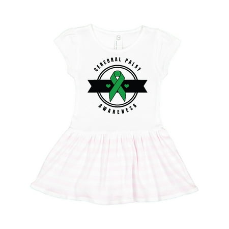 

Inktastic Cerebral Palsy Awareness with Green Ribbon and Banner Gift Toddler Girl Dress