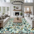 thumbnail image 3 of 5'x8' Area Rugs, Boho Sage Green Floral Indoor Outdoor Area Rug for Living Room Bedroom, Farmhouse Botanical Vintage Paisley Flower Washable Bathroom Rugs Kitchen Floor Carpet Mats Home Decor, 3 of 8
