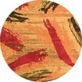 thumbnail image 1 of Ahgly Company Indoor Round Oriental Orange Modern Area Rugs, 7' Round, 1 of 4