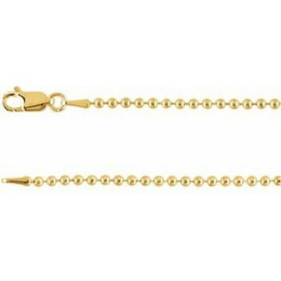 Auriga Fine Jewelry 14k Yellow Gold-Filled 2 mm Hollow Bead Chain Bracelet for Women 7"