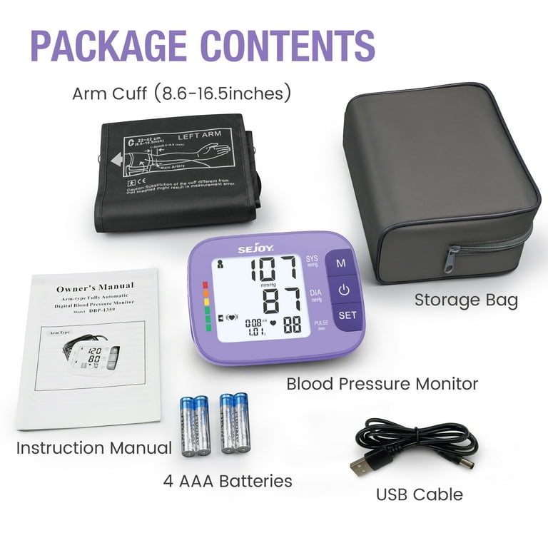 Blood Pressure Monitors for Home use with Cuff Arm Extra Large Size 9-17  in,Automatic Blood Pressure Machine Upper Arm for 2 Users BP Machine with  USB