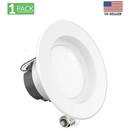 Sunco Lighting 1 Pack 4 Inch Baffle Recessed Retrofit Kit LED Light Fixture, 11W (40W Replacement), 3000K Kelvin Warm White, 660 Lumen, Dimmable, Quick/Easy Can Install, Wet