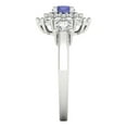 thumbnail image 3 of Halo Engagement Ring for Women - 1.4ct Simulated Tanzanite in 14K White Gold Promise Ring, 3 of 6