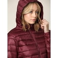 thumbnail image 4 of Made by Johnny Women's Ultra Light Weight Packable Down Jacket with Removable Hoodie XXL WINE, 4 of 6