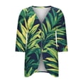 thumbnail image 6 of Womens Kimono Beach Cover Up Cardigan Floral Printed Tops Loose 3/4 Sleeve Lightweight Capes Green A XL, 6 of 7