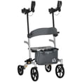 thumbnail image 1 of HOMCOM Déambulateur Vertical en Aluminium avec Rangement, Déambulateur Pliant, Argent, 1 of 10