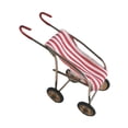 thumbnail image 3 of Cochecito de bebé en miniatura para casa de muñecas, carrito de empuje pequeño, muebles realistas para niños, cochecito de bebé de simulación parapara, 3 of 9