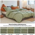 thumbnail image 6 of Simple&Opulence 100% Linen Duvet Cover Set 3pcs Natural French Basic Style Washed Flax Solid Color Breathable Soft Farmhouse Bedding with Button Closure (Sage Green, Queen), 6 of 8