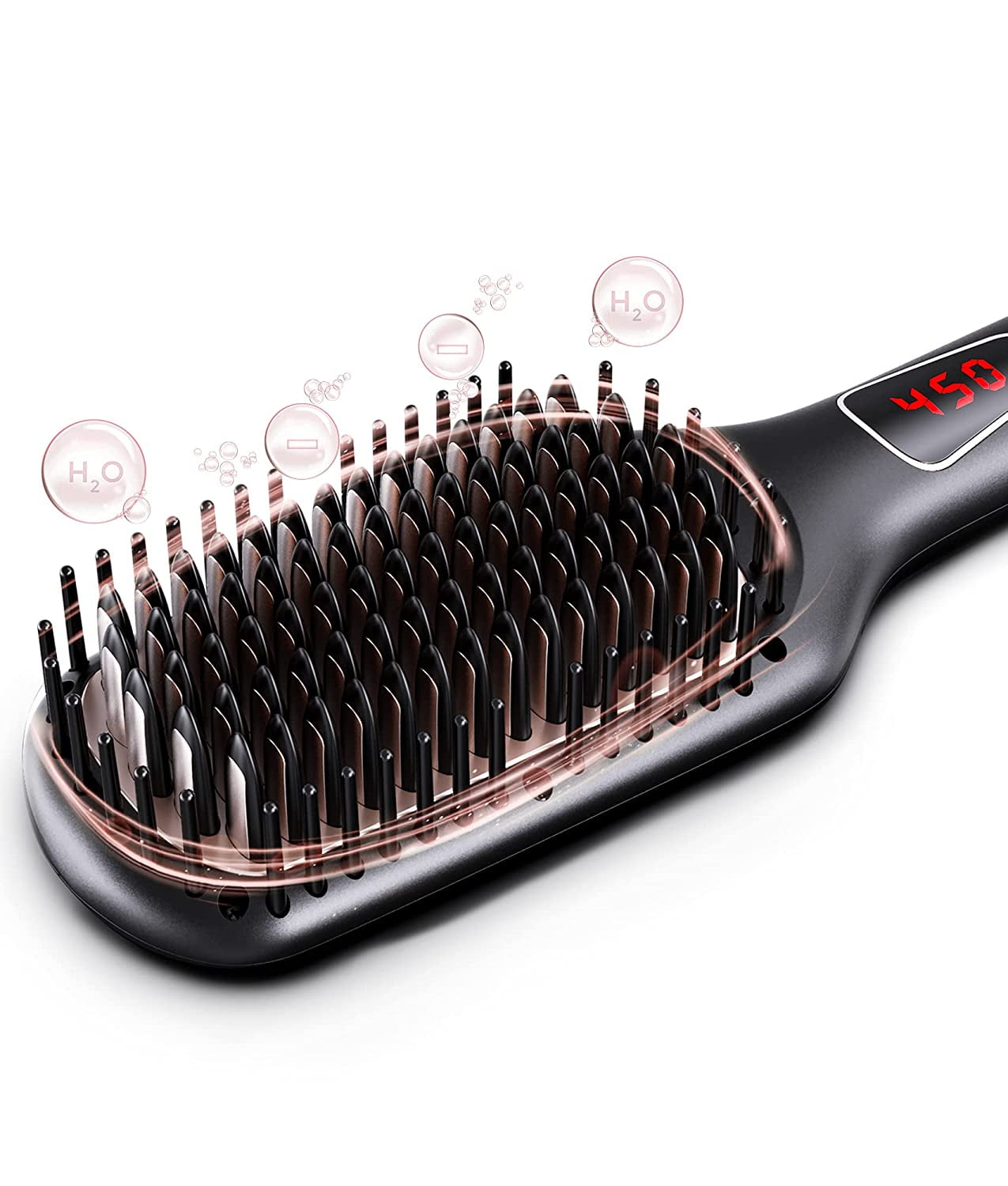 MEGAWISE Pro Ceramic Ionic Hair Straightener Brush for Home Salon | MCH  Fast 20s Heating Tech with Auto-Off Safety | Anti-Scald with Universal Dual  Voltage | Rotatable Power Cord 