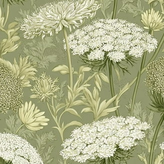 Green And White Peel And Stick Boho Wallpaper - Wallpaper Canada