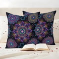 thumbnail image 3 of Boho Floral Outdoor Waterproof Pillow Covers, Abstract Bohemia Flower Plant Black Decorative Square Throw Pillowcase Sofa Cushion Sham for Patio/Couch/Chair, 24"x24" 2 Pack, 3 of 8