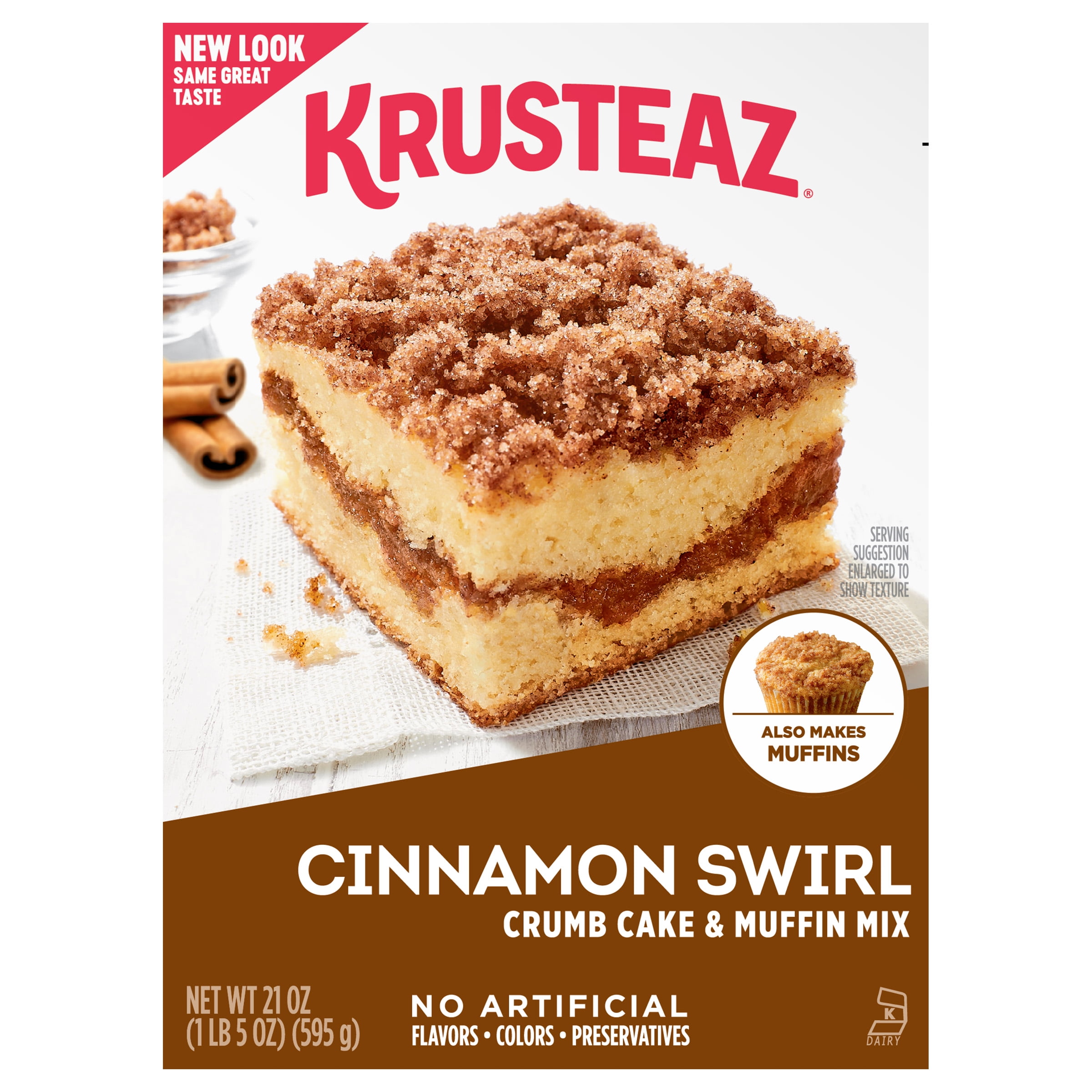 Krusteaz Cinnamon Swirl Crumb Cake & Muffin Mix 21 OZ. Box