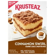 Krusteaz Cinnamon Swirl Crumb Cake and Muffin Mix, 21 oz Box