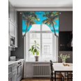 thumbnail image 4 of Ocean Beach Kitchen Swag Valances for Windows, Summer Coconut Coastal Sea Landscape Swag Valances Curtains for Living Room, Rod Pocket Window Treatments for Bathroom, Bedroom, Cafe, 56"x36", 4 of 6