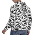 thumbnail image 6 of Wukai Black White Halloween Print Men Hoodies Fleece Sweatshirts Long Sleeve Sweaters Pullover Fall Outfits Winter Clothes-X-Large, 6 of 7