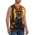 thumbnail image 2 of Honeii Sunset Maple Tree Fox Print Men's Sleeveless Muscle Shirts, Breathable & Quick-Dry Gym Shirt, Athletic Tank Top for Running, Fitness, and Outdoor Activities-XX-Large, 2 of 7