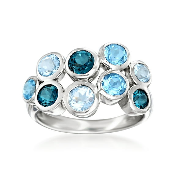 Ross-Simons 2.50 ct. t.w. Blue Topaz Bubble Ring in Sterling Silver, Women's, Adult