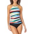 thumbnail image 2 of ANNE COLE Women's Black Removable Cups Halter Tankini Swimsuit Top L, 2 of 3