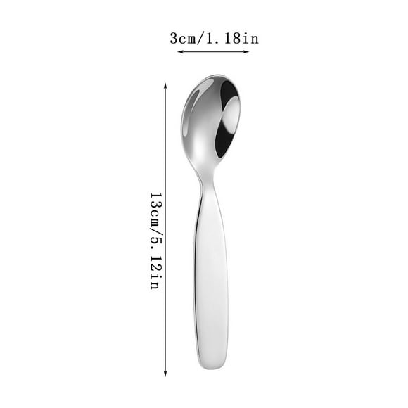 Stainless Steel Table 304 Stainless Steel Childrens Spoon Thickened Baby Feeding Complementary Spoon Household Mini Table Spoon