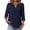#02Navy, variant on Button Down Shirts for Women 3/4 Length Sleeve Tops V Neck Blouses Business Casual Outfits Loose Fit Green L