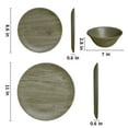 thumbnail image 6 of TP Dinnerware Sets, Melamine Dinner Service for 6, 18-Piece Plates and Bowls Set, Dishwasher Safe, Wood Grain, 6 of 8